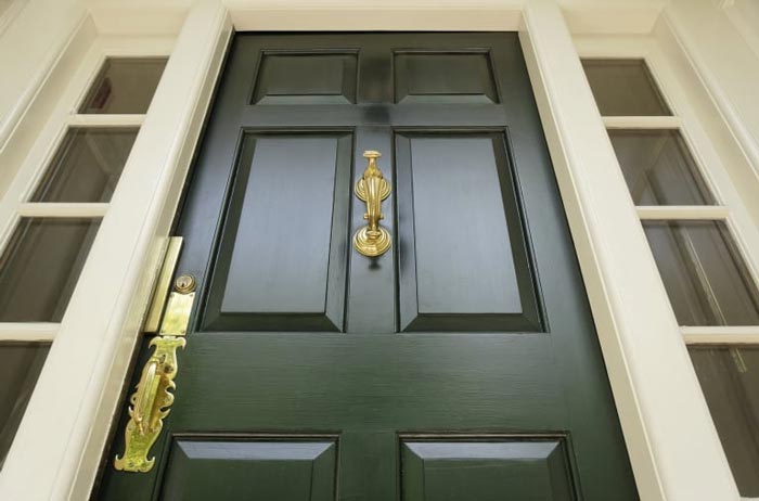 green front door